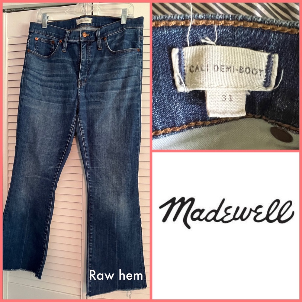 Madewell Cali Demi Boot Jeans Size 31 -raw/cut hem